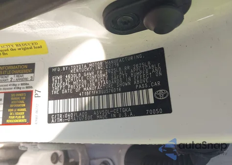 2016 Toyota Camry Xle из США, поврежденный, VIN 4T1BF1FK8GU576018